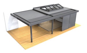 véranda multifonction avec lames orientables